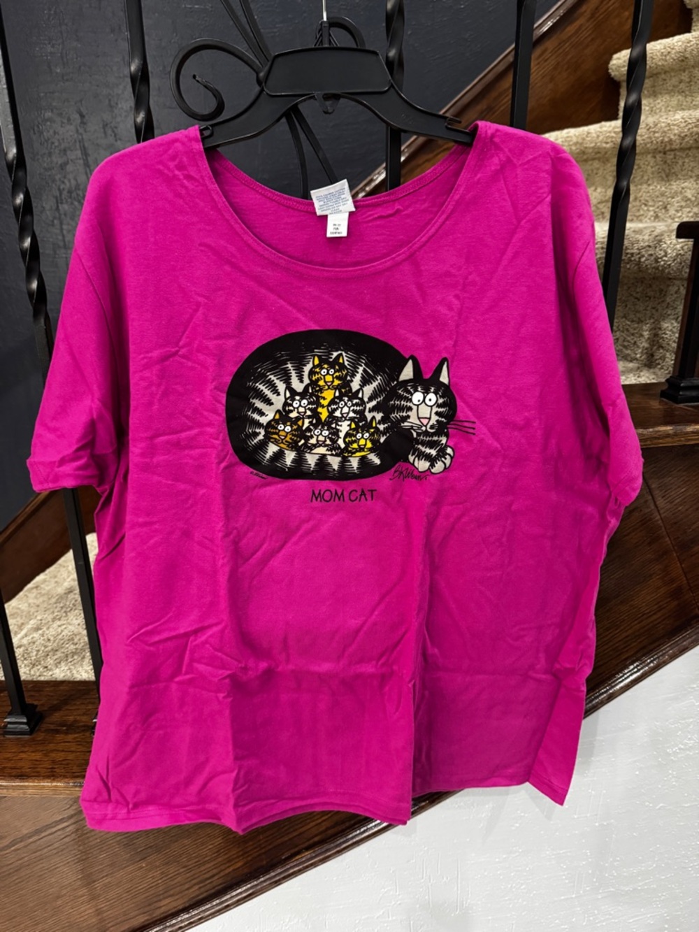 NEW NWT Bright Fuchsia 'Mom Cat' Crazy Shirts B. Kliban Tee XXL Mother’s Day